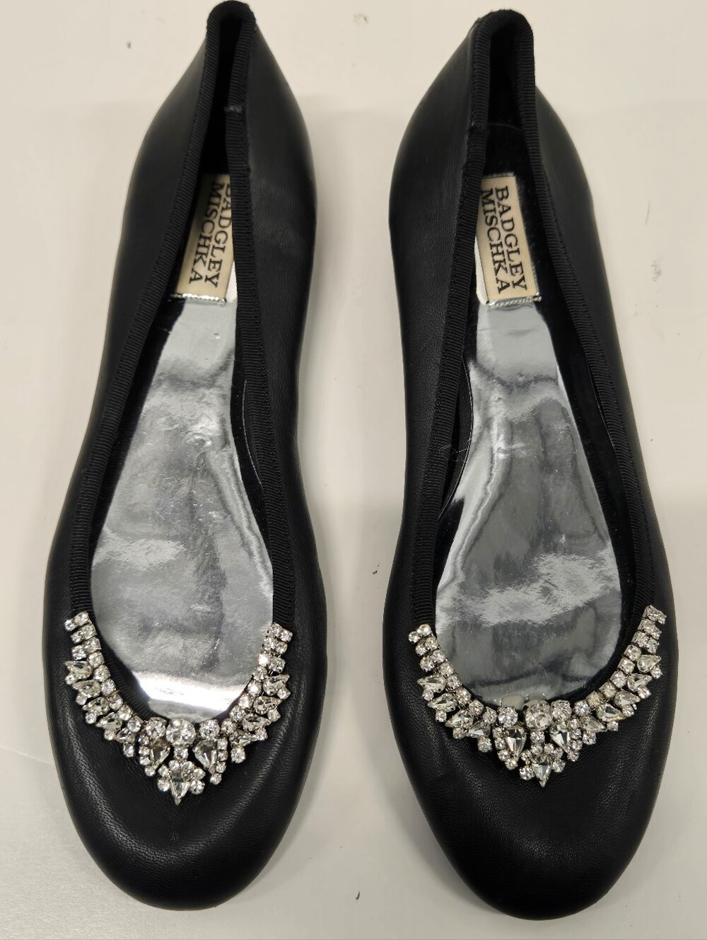 BADGLEY‎ MISCHKA | Wendy Black Embellished Flats Sz 8